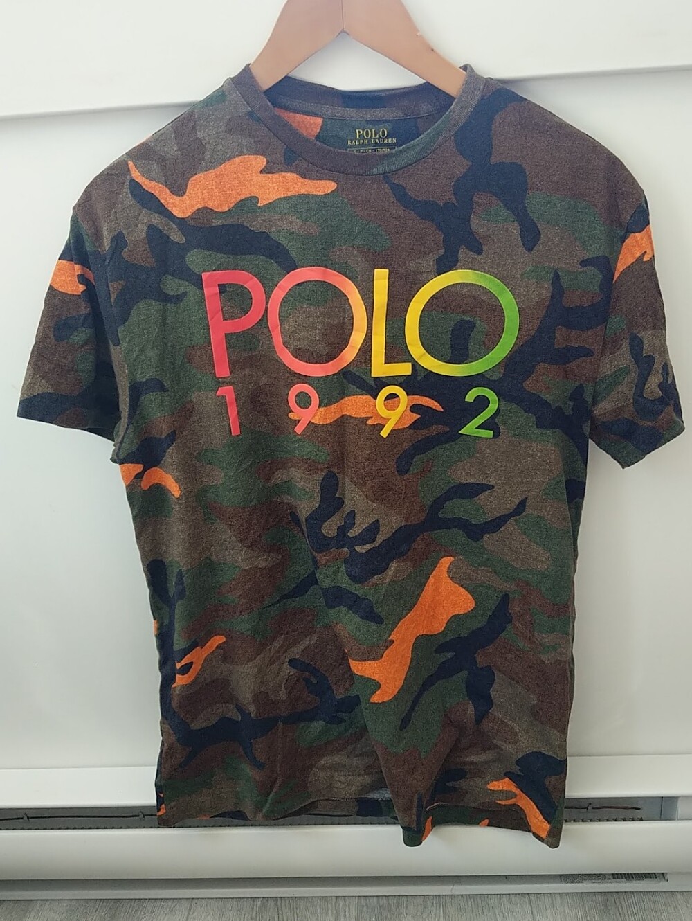 Polo Ralph Lauren Camo 1992 T Shirt Mens Small Crewneck Army